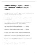 Dental Radiology Chapter 6 Dental X-Ray Equipment exam with correct answers