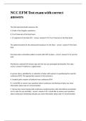 NCC EFM Test exam with correct answers