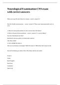 Neurological Examination CNS exam with correct answers&period;
