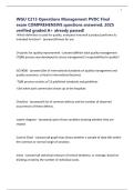 WGU C215 Operations Management PVDC Final exam COMPREHENSIVE questions answered&comma; 2025 verified graded A&plus; already passed&excl;
