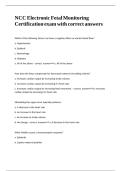 NCC Electronic Fetal Monitoring Certification exam with correct answers