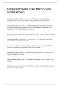 Corporate Finance Exam 2 Review with correct answers