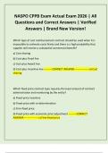 NASPO CPPB Exam Actual Exam 2026 &vert; All Questions and Correct Answers &vert; Verified Answers &vert; Brand New Version&excl;