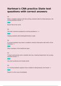 Hartman's CNA practice State test questions with correct answers  Qs When a resident refuses to let the nursing&comma; assistant take her blood pressure&comma; the nursing assistant should - n Ans Report this to the nurse  Qs One task commonly assigned to nurs