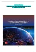 Operations and Supply Chain Management – Solutions Manual, 16th Edition by F. Robert Jacobs (2025–2026 Update) – Complete Answer Guide