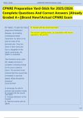 CPNRE Preparation Yard-Stick for 2025&sol;2026  Complete Questions And Correct Answers &vert;Already  Graded A&plus;&vert;&vert;Brand New&excl;&excl;Actual CPNRE Exam