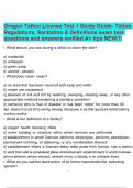 Oregon Tattoo License Test 1 Study Guide new package deal revised standard version NEW&excl;&excl;&excl;&excl;