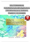 Solution manual for finite mathematics and its applications 13th edition larry j goldstein