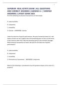 SUPERIOR  REAL ESTATE EXAM &vert; ALL QUESTIONS AND CORRECT ANSWERS &vert; GRADED A&plus; &vert; VERIFIED ANSWERS &vert; LATEST EXAM 2025
