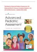 Test Bank for Advanced Pediatric Assessment&comma; 3rd Edition by Ellen M&period; Chiocca &vert; Complete Chapters 1&ndash;26 with Verified Answers &ndash; Updated 2025&ndash;2026