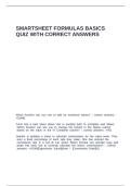 SMARTSHEET FORMULAS BASICS QUIZ WITH CORRECT ANSWERS