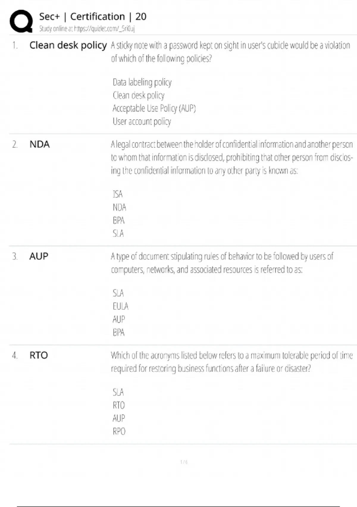 Sec+ Certification 20 Test Bank / CompTIA Security+ SY0-701 / 2025 ...