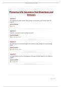 Primerica Life Insurance Test Questions and Answers