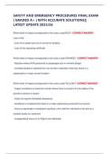 SAFETY AND EMERGENCY PROCEDURES FINAL EXAM &vert; GRADED A&plus; &vert; WITH ACCURATE SOLUTIONS&vert;&vert; LATEST UPDATE 2025&sol;26