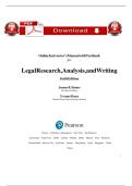 &ast;&ast;&ast;INSTANT DOWNLOAD&ast;&ast;&ast;Instructor s manual With Test bank for Legal research analysis and Writing 5th edition by William H&period; Putman&comma; JD&comma; Jennifer R&period; Albright&comma; JD&comma; LLM All Chapters 1-13