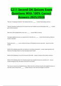 C211 Second OA Quizzes Exam Questions With 100&percnt; Correct Answers 2025&sol;2026