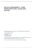Relias Assessments - Core Mandatory Part I exam 100- solved