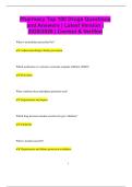 Pharmacy Top 100 Drugs Questions and Answers &vert; Latest Version &vert; 2025&sol;2026 &vert; Correct & Verified