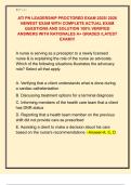ATI PN LEADERSHIP PROCTORED EXAM 2025&sol; 2026  NEWEST EXAM WITH COMPLETE ACTUAL EXAM  QUESTIONS AND SOLUTION 100&percnt; VERIFIED  ANSWERS WITH RATIONALES A&plus; GRADED &sol;LATEST  EXAM&excl;&excl;&excl;