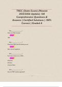 TREC &lpar;State Exam&rpar; &lpar;Newest 2025&sol;2026 Update&rpar; 160 Comprehensive Questions & Answers &vert; Certified Solutions &vert; 100&percnt; Correct &vert; Graded A    