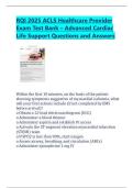 RQI 2025 ACLS Healthcare Provider  Exam Test Bank &ndash; Advanced Cardiac  Life Support Questions and Answers