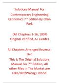Solutions Manual Contemporary Engineering Economics 7th Edition By Chan Park