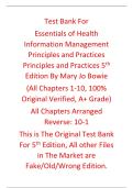 Test Bank Essentials of Health Information Management Principles and Practices Principles and Practices 5th Edition By Mary Jo Bowie