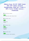 Midterm Exam&colon; NR 507&sol; NR507 &lpar;Latest 2026&sol; 2027 Update&rpar; Advanced Pathophysiology Guide&vert; Q&sol;A &vert; Grade A&vert; 100&percnt; Correct &lpar;Verified Answers&rpar; -Chamberlain