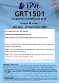GRT1501 Assignment 3 &lpar;ANSWERS&rpar; 2025 - DISTINCTION GUARANTEED