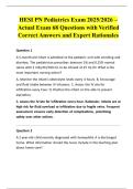 HESI PN Pediatrics Exam 2025&sol;2026 &ndash; Actual Exam 68 Questions with Verified Correct Answers and Expert Rationales