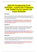 HESI PN Fundamentals Exam 2025&sol;2026 &ndash; Actual Exam 72 Questions with Verified Correct Answers and Expert Rationales