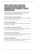 IOWA CORE EXAM&colon; PESTICIDE APPLICATOR QUESTIONS AND ANSWERS WITH CORRECT LATEST UPDATED 2025