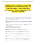 NYC FLSD CERTIFICATION TEST STUDY  GUIDE 2025&sol;2026 QUESTIONS BANK AND  VERIFIED CORRECT SOLUTIONS WITH  RATIONALES &vert;&vert; 100&percnt; GUARANTEED PASS  <RECENT VERSION> 
