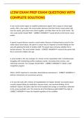 LCSW EXAM PREP EXAM QUESTIONS WITH COMPLETE SOLUTIONS 