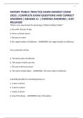 NOTARY PUBLIC PRACTICE EXAM &lpar;NEWEST EXAM 2025&rpar; &vert; COMPLETE EXAM QUESTIONS AND CORRECT ANSWERS &vert; GRADED A&plus; &vert; VERIFIED ANSWERS &vert; JUST RELEASED