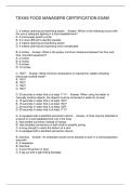 TEXAS FOOD MANAGERS CERTIFICATION EXAM