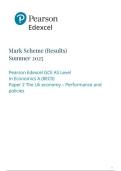 Pearson Edexcel GCE AS Level In Economics A &lpar;8ECO&rpar; Paper 2 The Uk economy - Performance and policies Marking scheme June 2025