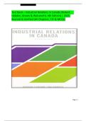 Test Bank for Industrial Relations in Canada by Hebdon Robert&comma; Brown Travor