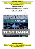 Test Bank for Neuroscience 7th Edition by Purves&comma; All Chapters 1-34&comma; Complete Guide A&plus;&period;