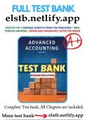 Test Bank for Advanced Accounting 7th Edition Jeter