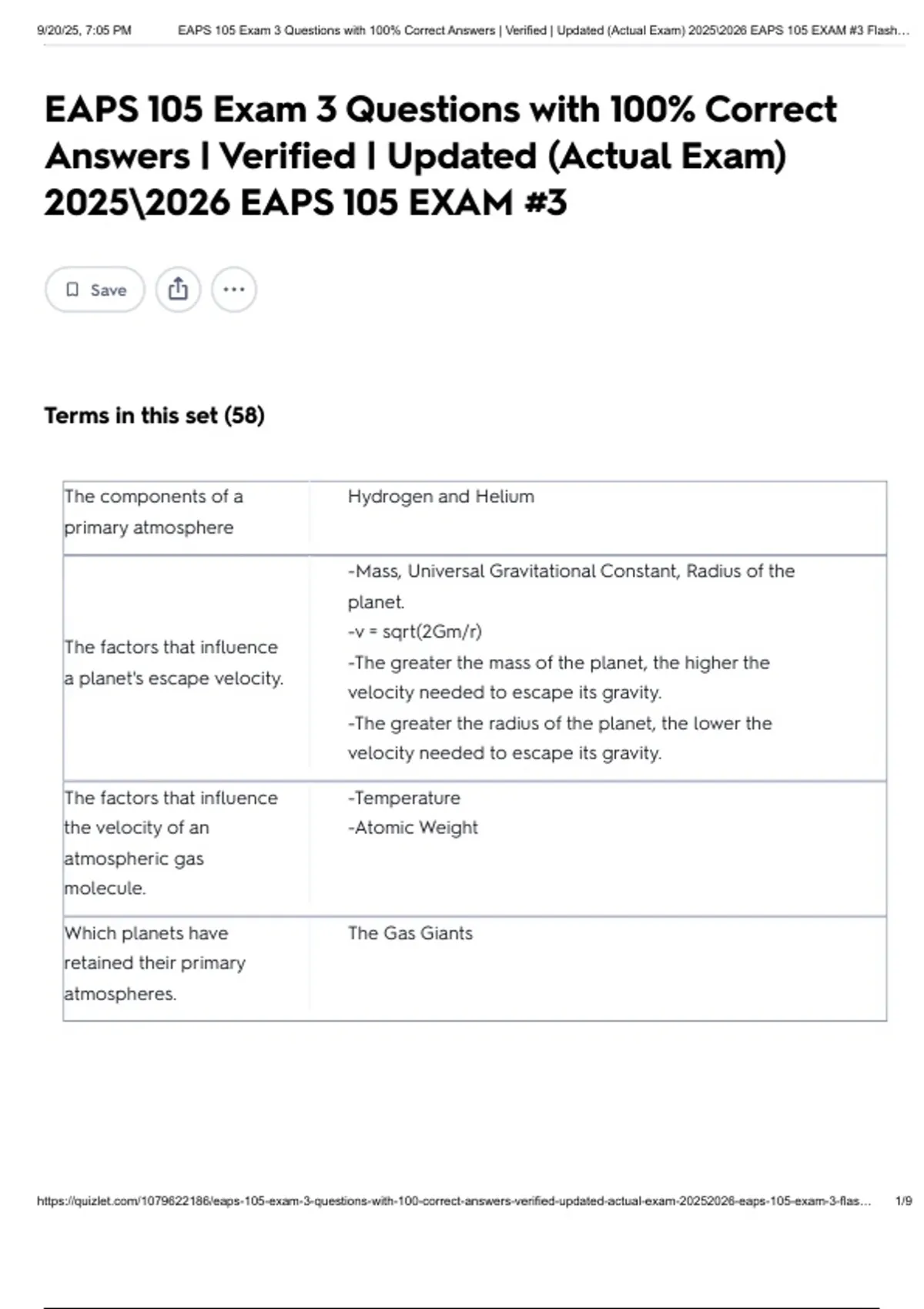 EAPS 105 Exam 3 Questions with 100% Correct Answers | Verified ...