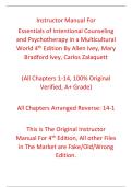 Instructor's Manual Essentials of Intentional Counseling and Psychotherapy in a Multicultural World 4th Edition By Allen Ivey&comma; Mary Bradford Ivey&comma; Carlos Zalaquett