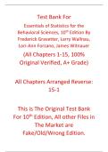 Test Bank Essentials of Statistics for the Behavioral Sciences&comma; 10th Edition By Frederick Gravetter&comma; Larry Wallnau&comma; Lori-Ann Forzano&comma; James Witnauer