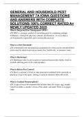 GENERAL AND HOUSEHOLD PEST MANAGEMENT 7A IOWA QUESTIONS AND ANSWERS WITH COMPLETE SOLUTIONS 100&percnt; CORRECT RATED A&plus; NEWLY UPDATED 2025