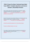 TFM 12 Texas Fire Alarm Technical Exam &lpar;Real Exam 2026&rpar; &vert; Complete Questions and Correct Answers &vert; Brand New Version&excl;