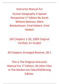 Instructor's Manual Human Geography A Spatial Perspective 1st Edition By Sarah Witham Bednarz&comma; Mark Bockenhauer&comma; Fred Hiebert&comma; Fred Hiebert
