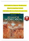 Test Bank for Behavior Modification&colon; What It Is and How to Do It&comma; 12th Edition by Garry Martin & Joseph&vert;9781000988673&vert; All Chapters 1-30&vert; LATEST 2025