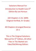 Solutions Manual Introduction to Health Care 6th Edition By Lee Haroun