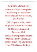 Solutions Manual Introduction to Managerial Accounting 9th Edition By Peter Brewer&comma; Ray Garrison&comma; Eric Noreen