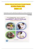 TEST BANK For Community Health Nursing A Canadian Perspective&comma; 5th Edition by Stamler&comma; Verified Chapters 1 - 33&comma; Complete Newest Version